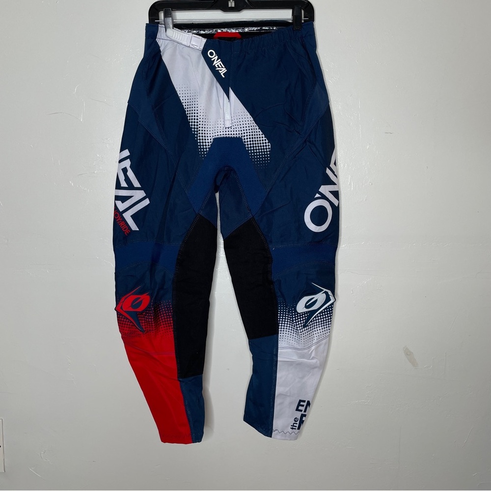 O’NEILL MX ELEMENT RED WHITE BLUE RIDING PANTS SZ 28